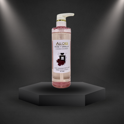 Sữa Tắm Dưỡng Ẩm Hương Nước Hoa Pháp Allover Rose Vanilla 750ml (Hồng  Trong)